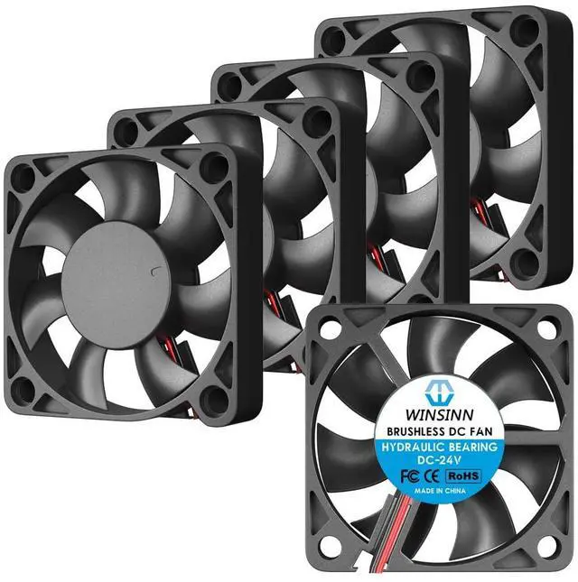 Main image of 50mm 24V Fan - Hydraulic Bearing 6000 RPM 5010 Cooling Fan Replacement for Industrial Equipment/Servers/Routers, 30cm Cable with XH2.54-2PIN, Brushless 50x10mm (5Pcs)