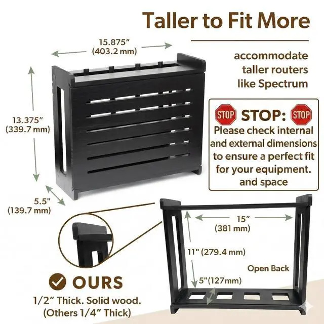 Alt view image 2 of 7 - WiFi Router Storage Cabinet Router Box Hider WiFi Box Hider Shelf Cover