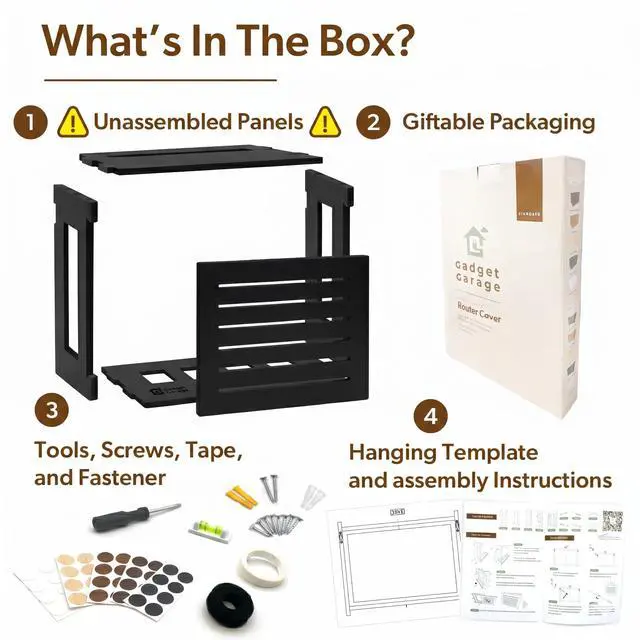Alt view image 3 of 7 - WiFi Router Storage Cabinet Router Box Hider WiFi Box Hider Shelf Cover