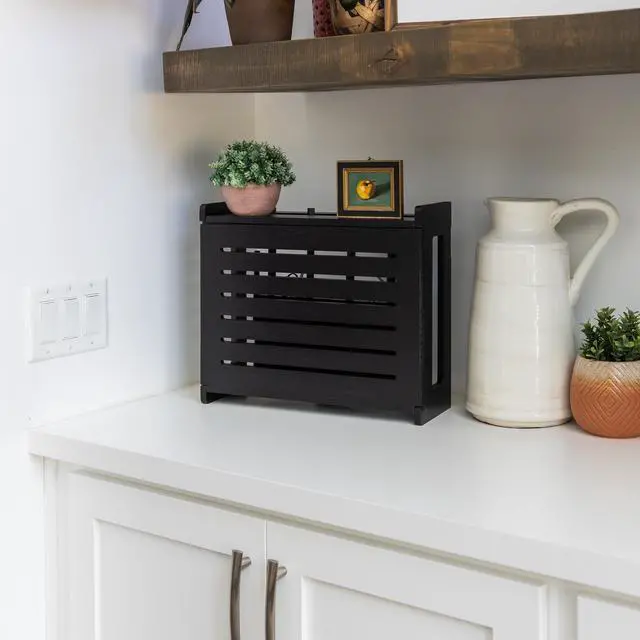 Alt view image 4 of 7 - WiFi Router Storage Cabinet Router Box Hider WiFi Box Hider Shelf Cover