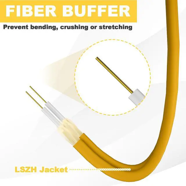 Alt view image 5 of 7 - 16FT ST to LC Fiber Patch Cable OS1 Single Mode Duplex Fiber Jumper
