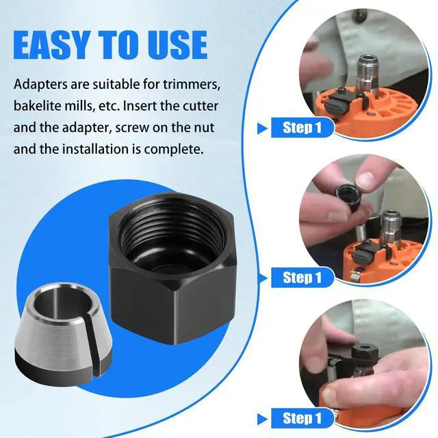 Alt view image 3 of 7 - Collet Nut 671361001/671362001 for dremel/Ridgid R2400 R2401 R86044 R860443 Trimmers Router