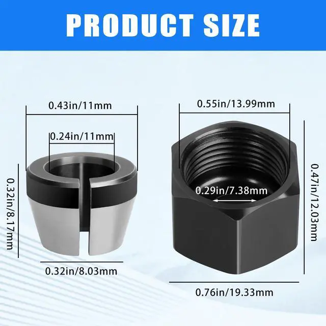 Alt view image 2 of 7 - Collet Nut 671361001/671362001 for dremel/Ridgid R2400 R2401 R86044 R860443 Trimmers Router