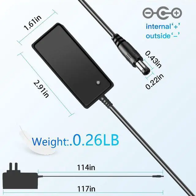 Alt view image 3 of 7 - 10FT 12V 1A Power Supply Adapter AC100-240V to DC12V 1000mA Power Adapter 10FT for LED Strip Light, Camera, Router, etc.