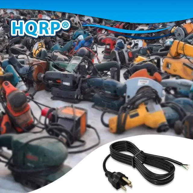 Alt view image 5 of 7 - 10ft AC Power Cord Compatible with Porter Cable 100 630 6302 1002 Router, 330 351 352 352VS 505 Sander Mains Cable Repair
