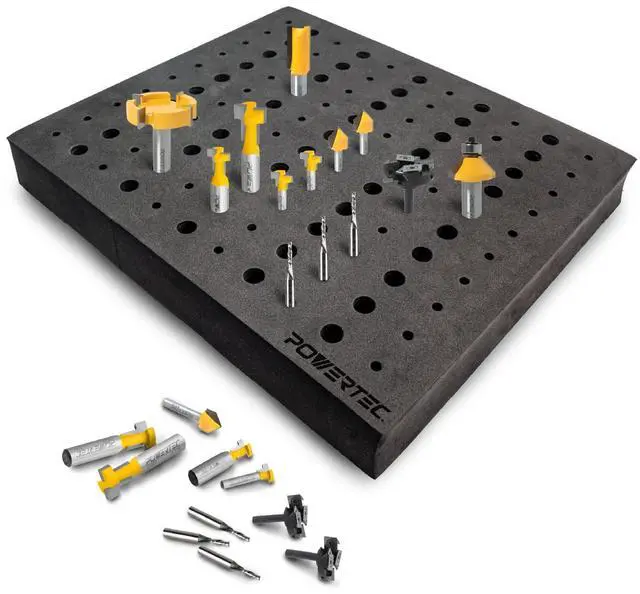 Main image of Router Bit Storage Inserts for 110 Bits, 50PCS 1/2" and 60PCS 1/4" Shank Router Bits, Routers Bit Holder, Bits Organizer with High Density Foam, Fits Toolbox, Drawer, Workstation (71046)