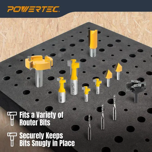 Alt view image 3 of 7 - Router Bit Storage Inserts for 110 Bits, 50PCS 1/2" and 60PCS 1/4" Shank Router Bits, Routers Bit Holder, Bits Organizer with High Density Foam, Fits Toolbox, Drawer, Workstation (71046)