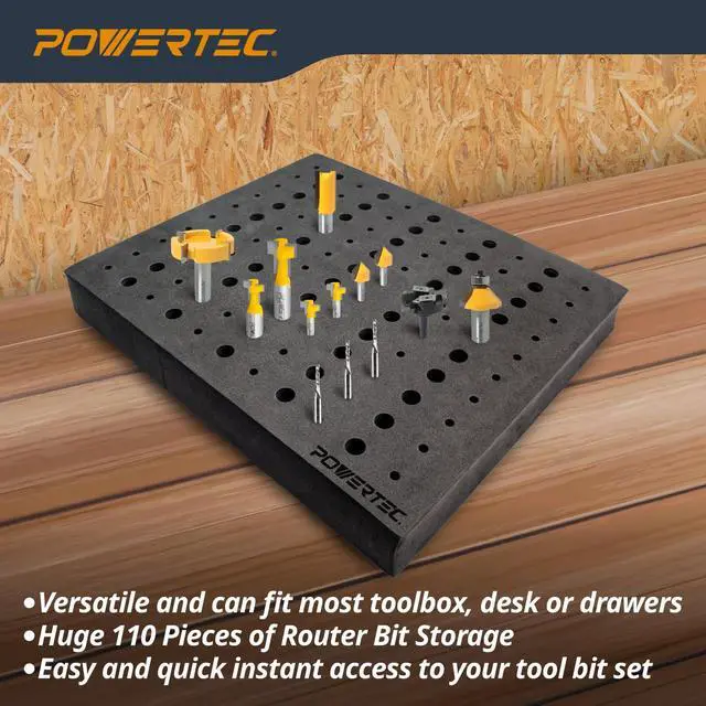 Alt view image 5 of 7 - Router Bit Storage Inserts for 110 Bits, 50PCS 1/2" and 60PCS 1/4" Shank Router Bits, Routers Bit Holder, Bits Organizer with High Density Foam, Fits Toolbox, Drawer, Workstation (71046)