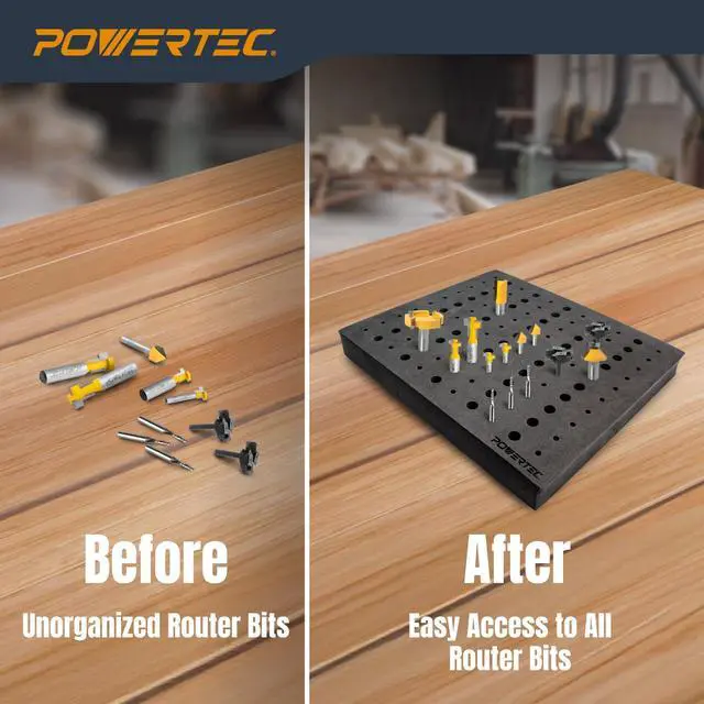 Alt view image 6 of 7 - Router Bit Storage Inserts for 110 Bits, 50PCS 1/2" and 60PCS 1/4" Shank Router Bits, Routers Bit Holder, Bits Organizer with High Density Foam, Fits Toolbox, Drawer, Workstation (71046)