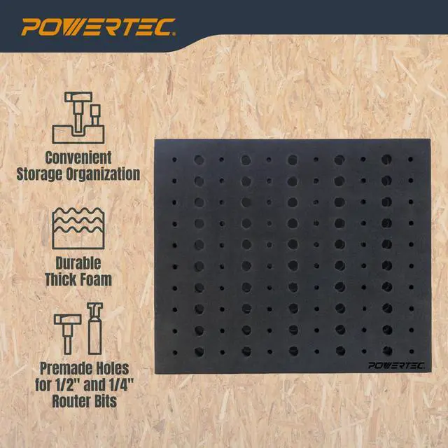 Alt view image 2 of 7 - Router Bit Storage Inserts for 110 Bits, 50PCS 1/2" and 60PCS 1/4" Shank Router Bits, Routers Bit Holder, Bits Organizer with High Density Foam, Fits Toolbox, Drawer, Workstation (71046)