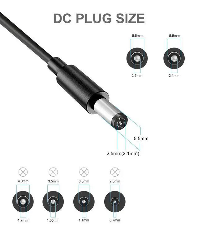 Alt view image 3 of 6 - 12V Power Supply AC Adapter for 100mA-2000mA Electronic Devices