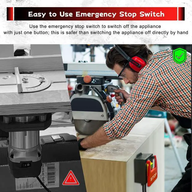 Alt view image 3 of 7 - New Version 110V to 120V Single Phase On/Off Switch, Paddle Switch for Table Saw, Router Table Switch with an Extended Power Cord 3M and Receptacle for Table Saws,Router Tables(Stop)