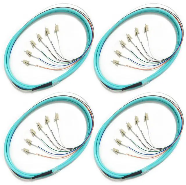 Main image of 4Pack LC UPC 6 Fibers Multimode Bunch OM3 50/125 LC-UPC Fiber Pigtail, 1.5m (5ft)