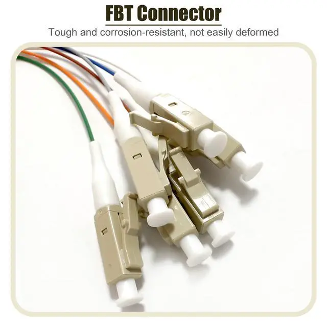 Alt view image 2 of 6 - 4Pack LC UPC 6 Fibers Multimode Bunch OM3 50/125 LC-UPC Fiber Pigtail, 1.5m (5ft)