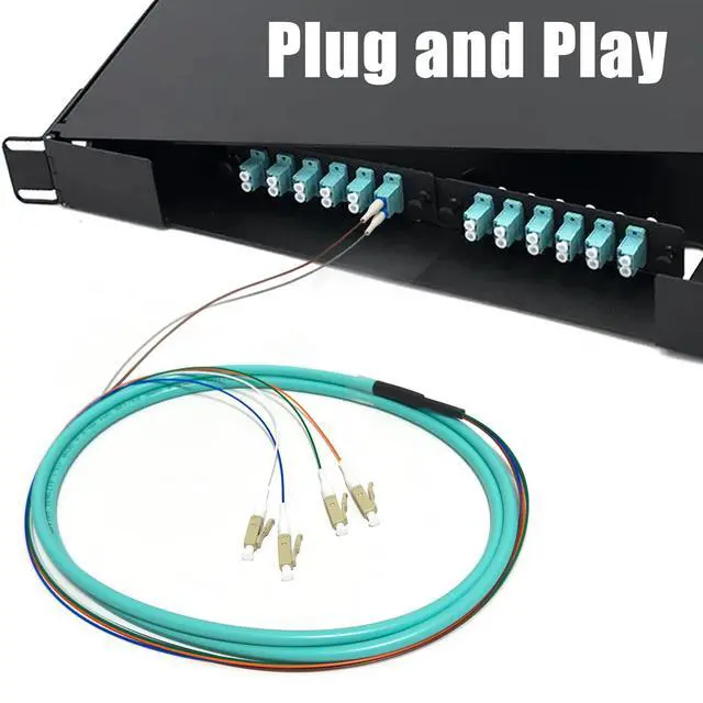 Alt view image 4 of 6 - 4Pack LC UPC 6 Fibers Multimode Bunch OM3 50/125 LC-UPC Fiber Pigtail, 1.5m (5ft)