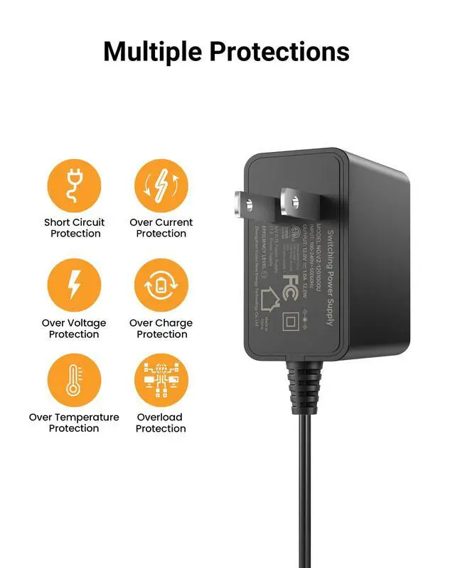 Alt view image 4 of 7 - DC 12V 1A Power Supply Adapter, CCTV Camera AC Adapter