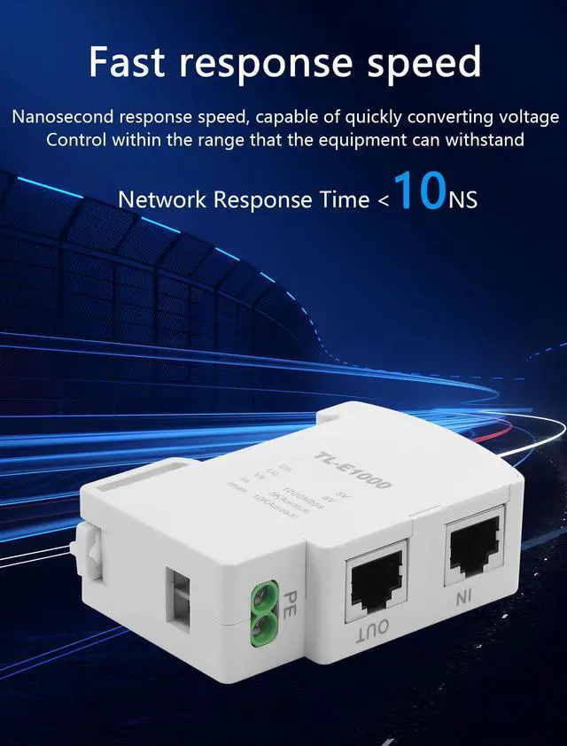 Alt view image 5 of 7 - Ethernet Surge Protector 1000Mbps DIN Rail Network Surge Protector LAN Network CAT5/CAT6 Thunder Arrestor for Network Devices, Routers, and Switches Imax 10Ka (36mm DIN-Rail mounting)