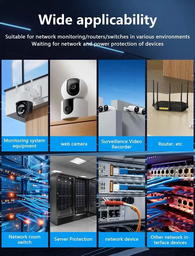 Alt view image 6 of 7 - Ethernet Surge Protector 1000Mbps DIN Rail Network Surge Protector LAN Network CAT5/CAT6 Thunder Arrestor for Network Devices, Routers, and Switches Imax 10Ka (36mm DIN-Rail mounting)