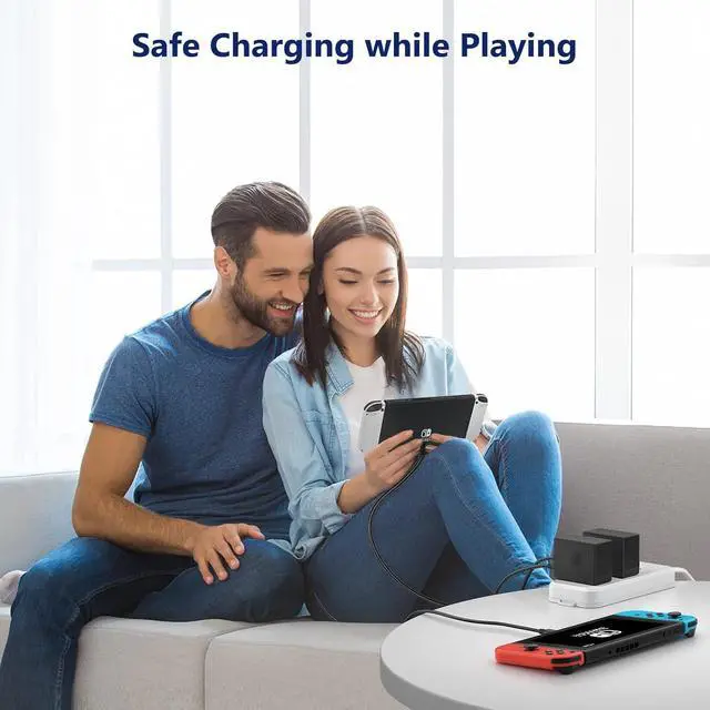 Alt view image 5 of 7 - 45W YCCSKY Charger for Nintendo Switch,AC Adapter for Nintendo Swith - Fast Travel Wall Charger with 5FT USB C Cable 15V/3A Power Supply for Switch Supports TV Mode and Dock Station (Black)