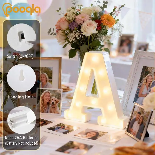 Alt view image 2 of 7 - LED Marquee Letter Lights Sign, Light Up Alphabet Letter for Home Party Wedding Decoration M