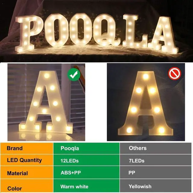 Alt view image 7 of 7 - LED Marquee Letter Lights Sign, Light Up Alphabet Letter for Home Party Wedding Decoration M
