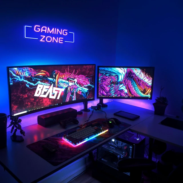 Alt view image 2 of 7 - Game Zone Neon Signs for Gaming Room Decor - LED Light Neon Sign for Teens Bedroom Decorations - Best Gamer Gifts for Boys, Kids