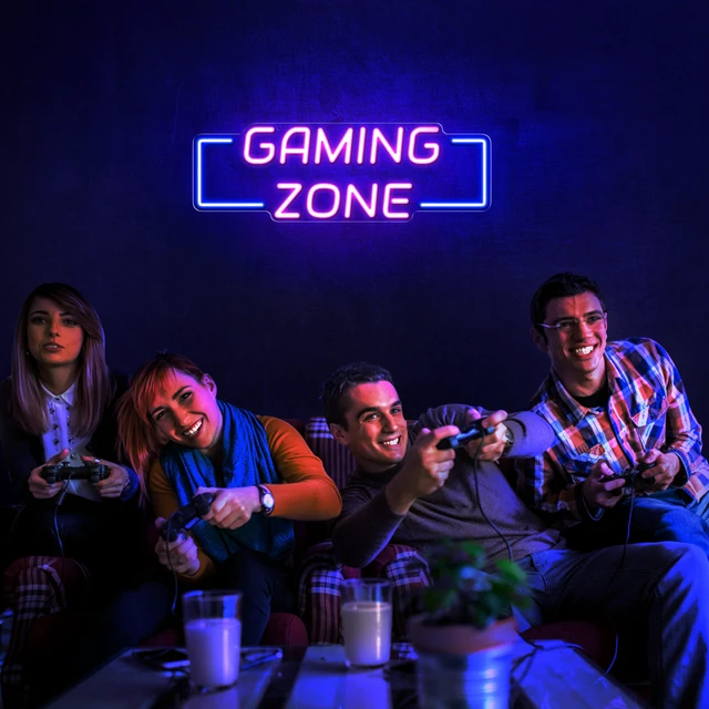 Alt view image 6 of 7 - Game Zone Neon Signs for Gaming Room Decor - LED Light Neon Sign for Teens Bedroom Decorations - Best Gamer Gifts for Boys, Kids