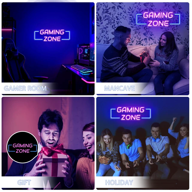 Alt view image 7 of 7 - Game Zone Neon Signs for Gaming Room Decor - LED Light Neon Sign for Teens Bedroom Decorations - Best Gamer Gifts for Boys, Kids