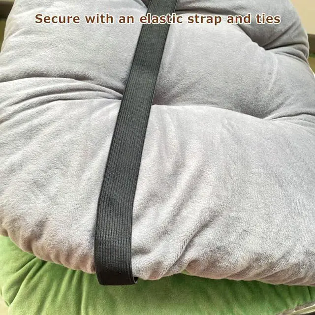 Alt view image 6 of 7 - Gray Chair Cushion with Removable Cover - Office & Indoor Rocking Chair Cushion - 17 * 17 Inch