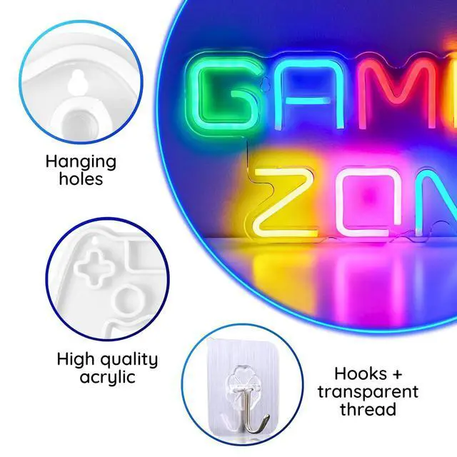 Alt view image 5 of 6 - Neon Lights Gamer Room Decor, LED Gaming Lights, Boys Bedroom Decor
