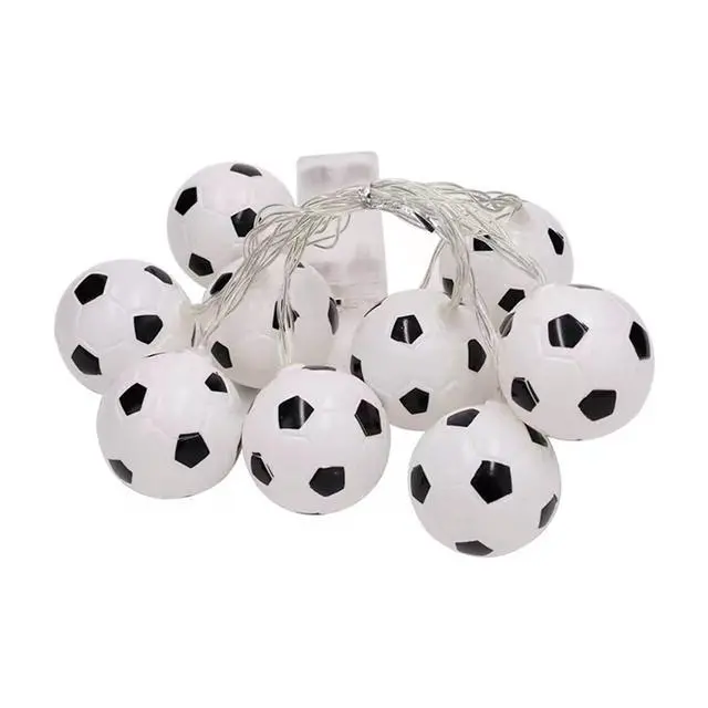 Alt view image 7 of 7 - Soccer Decorations String Lights, Timer Battery Operated 5.5ft 10LED Room Decor,Soccer Ball Ornaments for Christmas Tree, Bedroom, Sports Theme Party Favors, Christmas Gift