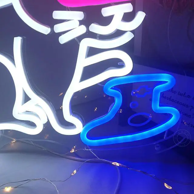 Alt view image 5 of 7 - Game Cat Led Neon Light Sign Gamer Game Room Man Cave Wall Decor