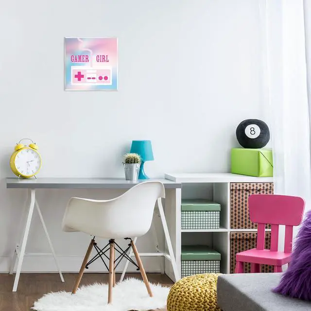 Alt view image 2 of 7 - Pastel Gamer Girl Controller, 12 x 12 Inch Mounted Print on Wall Plaque