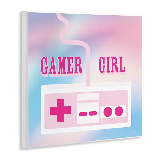 Alt view image 3 of 7 - Pastel Gamer Girl Controller, 12 x 12 Inch Mounted Print on Wall Plaque