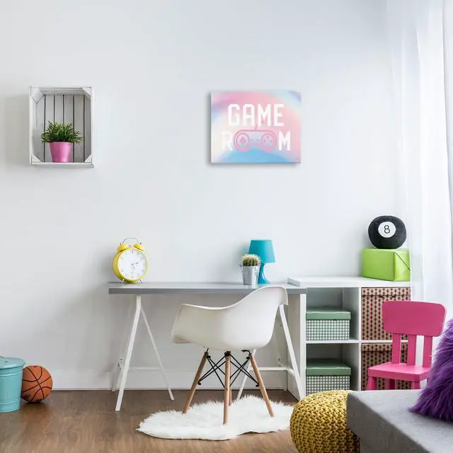 Alt view image 2 of 7 - 'Pastel Gamer Room Sign'| Canvas Art