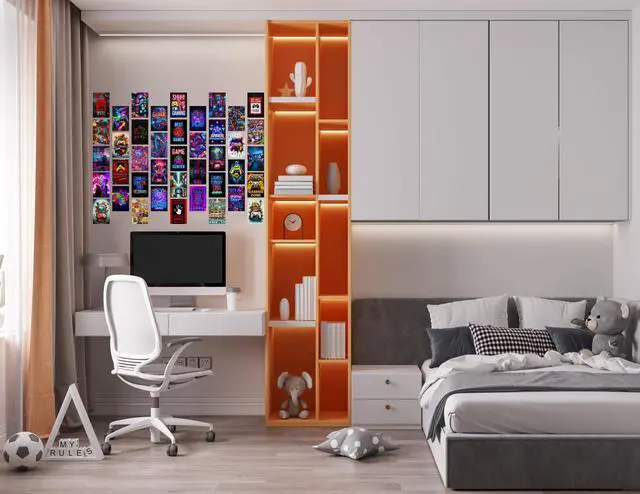 Alt view image 5 of 7 - 50 Pcs Gamer Collage Kit Posters - Gamer Room Decor, Boys Room Decor, Gaming Neon Sign Wall Art for Girls Boys Teen Kids Room Bedroom, Aesthetic Wall Decor Picture Posters Birthday Gifts Decorations