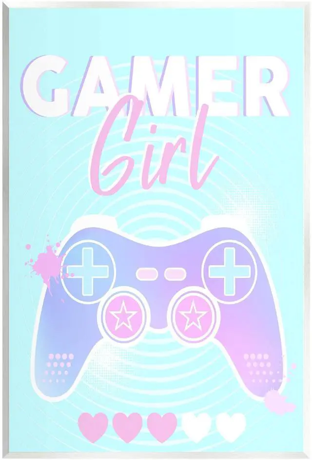 Main image of Gamer Girl Pastel Controller, 13 x 19 Inch Mounted Print on Wall Plaque