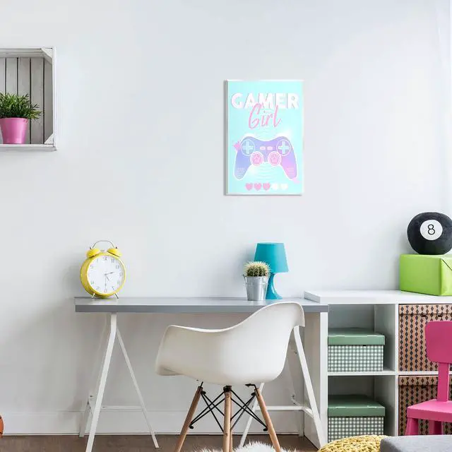 Alt view image 2 of 6 - Gamer Girl Pastel Controller, 13 x 19 Inch Mounted Print on Wall Plaque