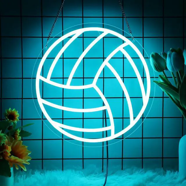 Main image of Volleyball Neon Sign for Home Decor, Bedroom, Led, Room, Gym, Sports - Men Women Wall Decor Gift Size 12''