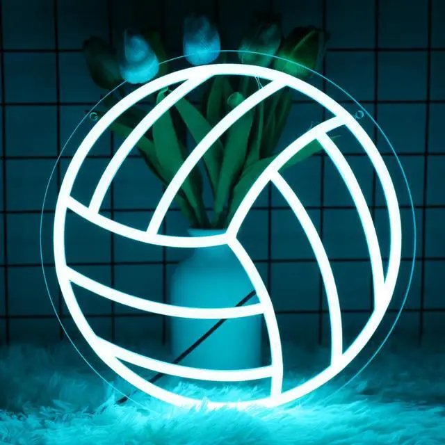 Alt view image 2 of 7 - Volleyball Neon Sign for Home Decor, Bedroom, Led, Room, Gym, Sports - Men Women Wall Decor Gift Size 12''