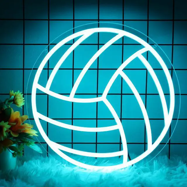 Alt view image 3 of 7 - Volleyball Neon Sign for Home Decor, Bedroom, Led, Room, Gym, Sports - Men Women Wall Decor Gift Size 12''