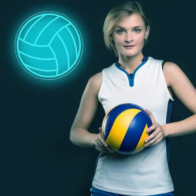 Alt view image 5 of 7 - Volleyball Neon Sign for Home Decor, Bedroom, Led, Room, Gym, Sports - Men Women Wall Decor Gift Size 12''