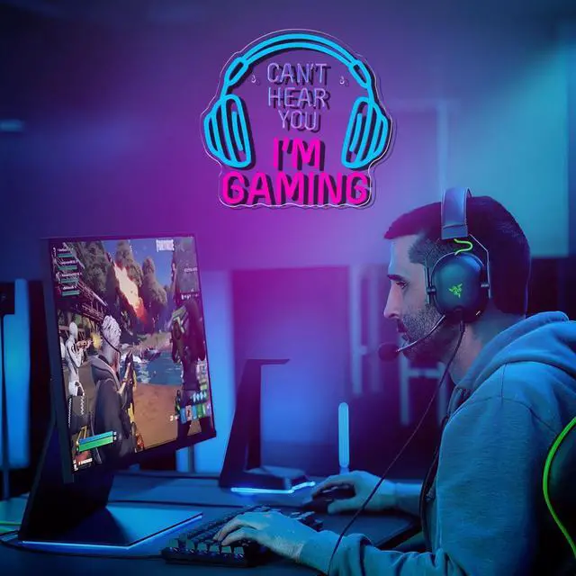 Alt view image 7 of 7 - Gaming Neon Sign, Headset Lightup Game LED Neon Light for Game Zone