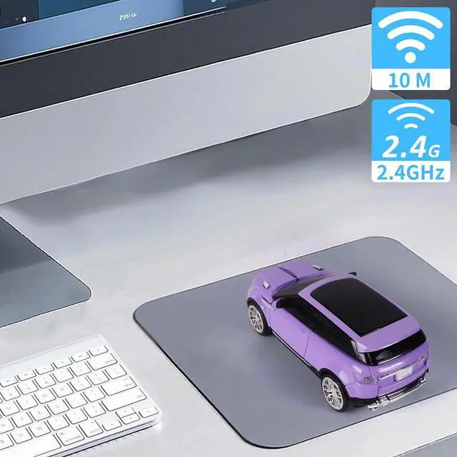 Alt view image 4 of 6 - Wireless Mouse Car Computer Mouse for PC Laptop (Purple)