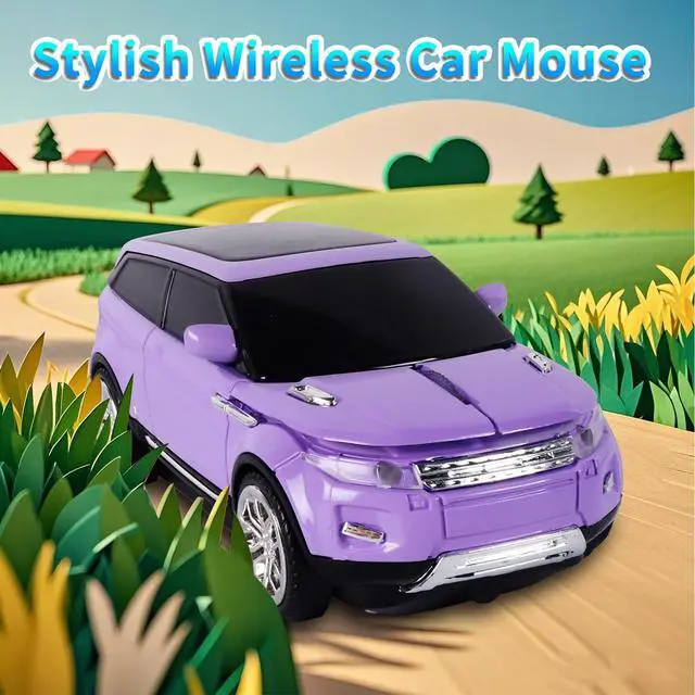 Alt view image 3 of 6 - Wireless Mouse Car Computer Mouse for PC Laptop (Purple)