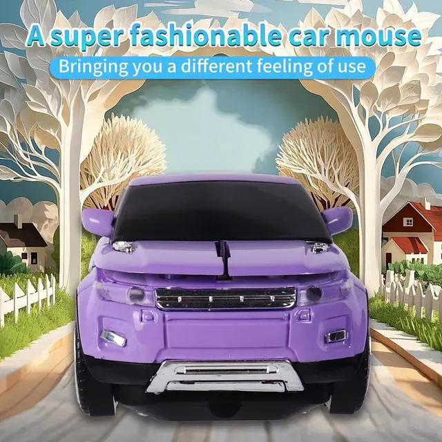 Alt view image 2 of 6 - Wireless Mouse Car Computer Mouse for PC Laptop (Purple)