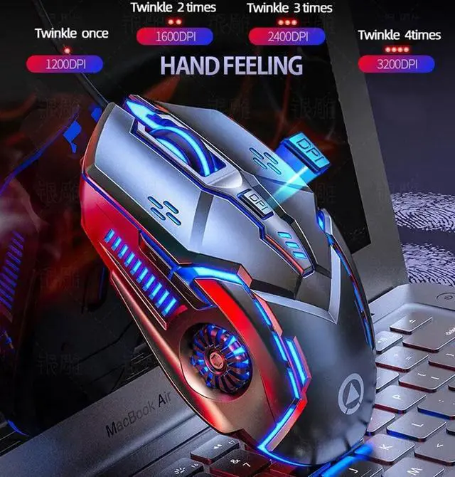 Alt view image 2 of 7 - Gaming Mouse G5 Wired Game Mice Colorful Backlight 6 Button Silent Mouse 4 Speed 3200 DPI RGB Game Mouse for Computer Laptop Notebook