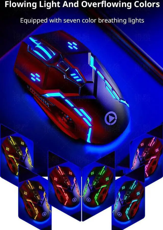 Alt view image 5 of 7 - Gaming Mouse G5 Wired Game Mice Colorful Backlight 6 Button Silent Mouse 4 Speed 3200 DPI RGB Game Mouse for Computer Laptop Notebook