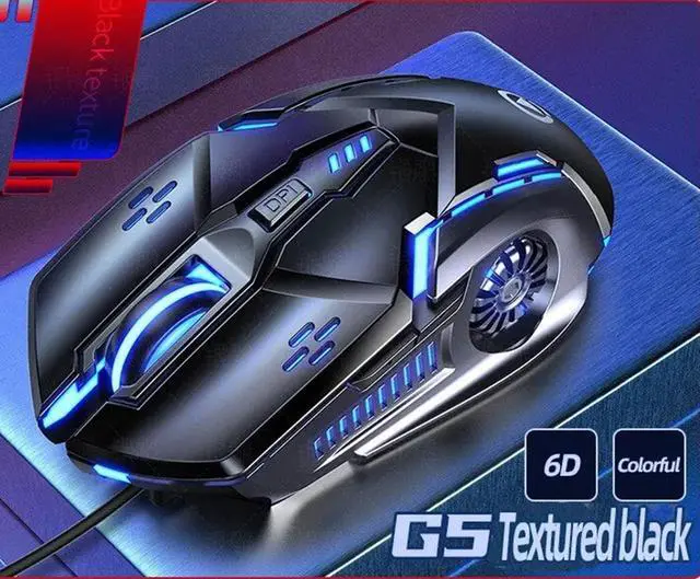 Alt view image 7 of 7 - Gaming Mouse G5 Wired Game Mice Colorful Backlight 6 Button Silent Mouse 4 Speed 3200 DPI RGB Game Mouse for Computer Laptop Notebook