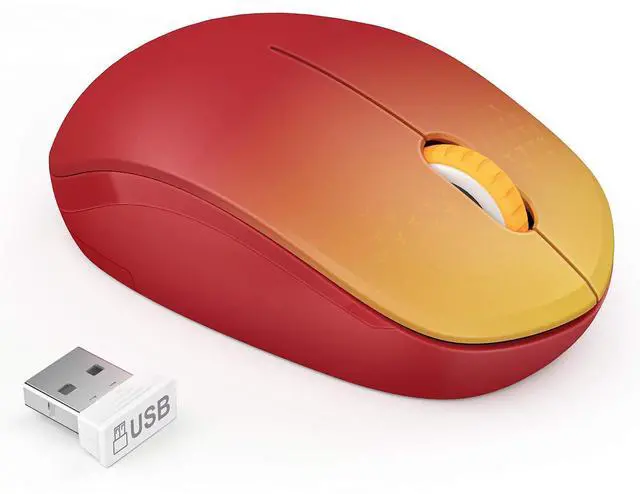 Main image of Wireless Mouse for Laptop, 2.4G Noiseless Mouse,Gradient Red